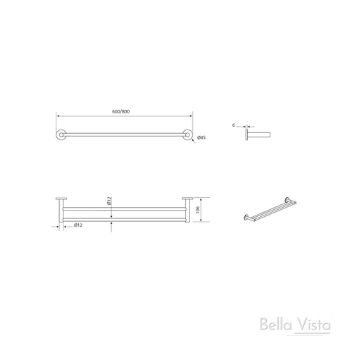 BELLA VISTA Mica Double Towel Rail