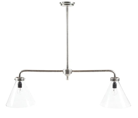 EMAC & LAWTON Gadsden Two Arm Ceiling Pendant Antique Silver