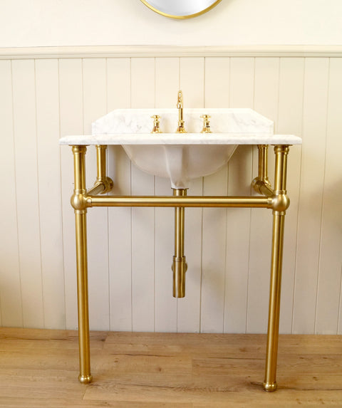 TURNER HASTINGS Mayer Basin Stand with Real Carrara Marble Top