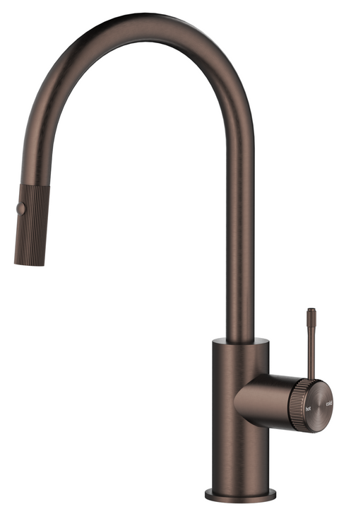 BELLA VISTA Mica Fluted Pull-Out Gooseneck Sink Mixer