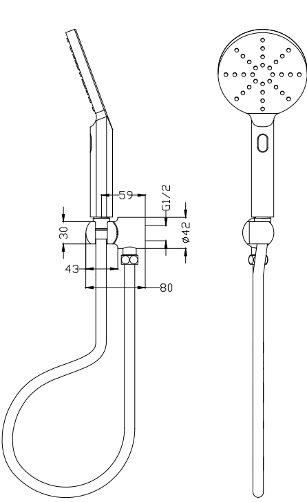 BELLA VISTA Mica Wide Hand Shower on Wall Bracket