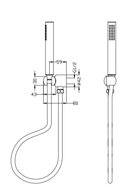 BELLA VISTA Mica Hand Shower on Wall Bracket