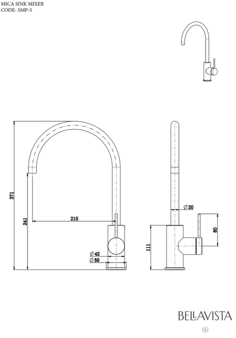 BELLA VISTA Mica Gooseneck Sink Mixer