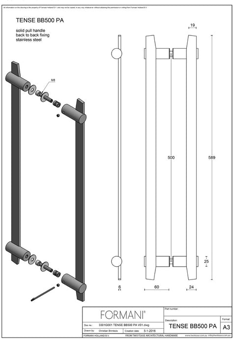 FORMANI Tense Front Door and Appliance Pull