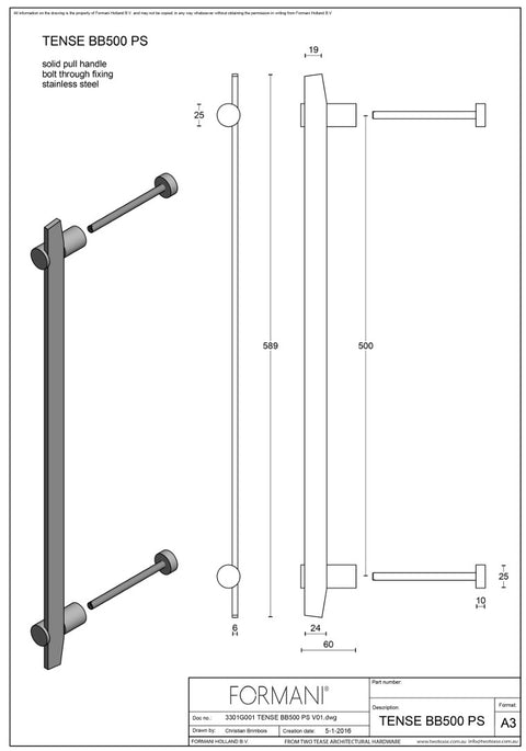 FORMANI Tense Front Door and Appliance Pull