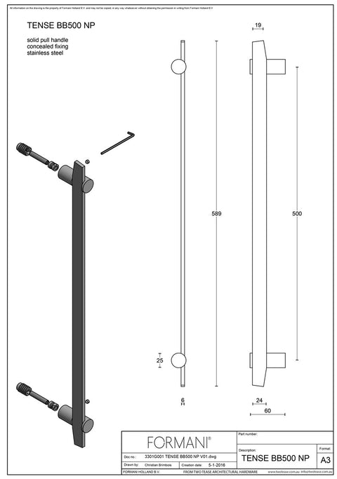 FORMANI Tense Front Door and Appliance Pull