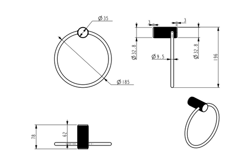 BELLAVISTA Mica Fluted Towel Ring