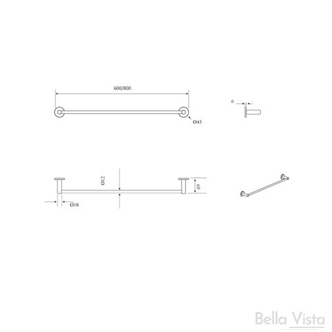 BELLAVISTA Mica Single Towel Rail