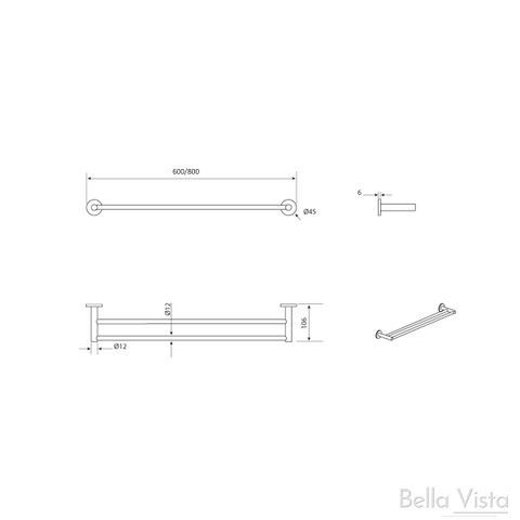 BELLAVISTA Mica Double Towel Rail