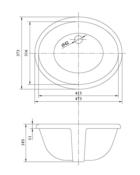 TURNER HASTINGS Narva 48 x 39 Under Counter Basin