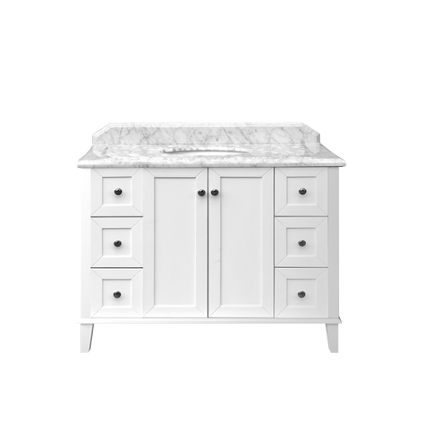 TURNER HASTINGS Coventry Single Bowl White Vanity with Marble Top & Under Counter Basin