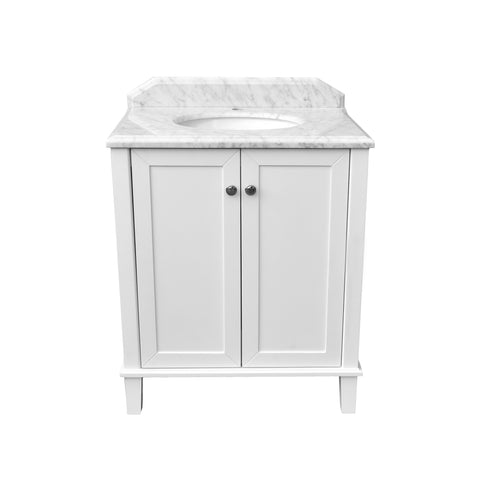 TURNER HASTINGS Coventry Single Bowl White Vanity with Marble Top & Under Counter Basin