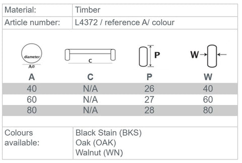 KETHY Dimple Timber Knob L4372