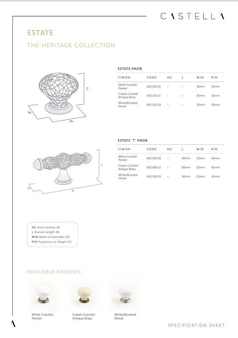 CASTELLA Estate Cabinet Handle