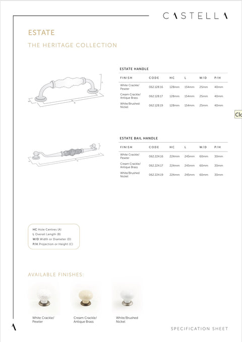 CASTELLA Estate Cabinet Handle