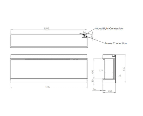 ELECTRIC FIREPLACE - Luminosa 150E