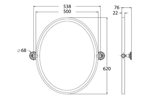 TURNER HASTINGS Mayer Oval Mirror