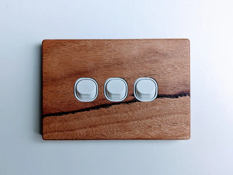 TIMBER PLATES - Natural timber switch plates - Blackbutt