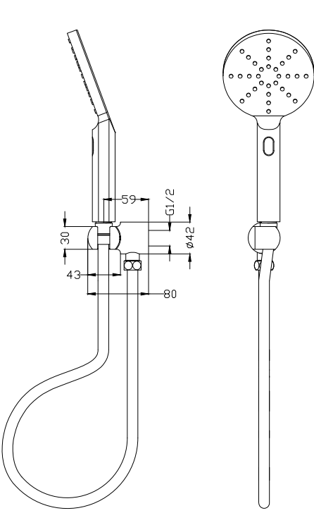 BELLAVISTA Mica Wide Hand Shower on Wall Bracket