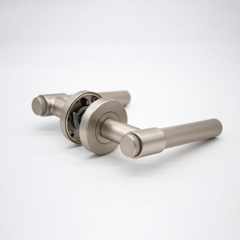 Manovella Rosedale Aged Brass Knurled  Door Handle