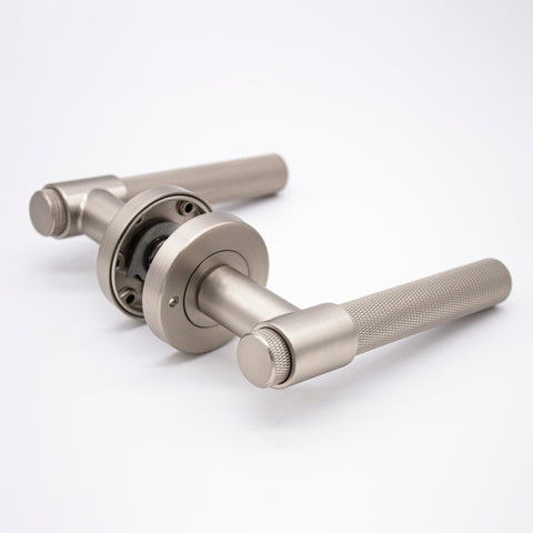 Manovella Rosedale Aged Brass Knurled  Door Handle