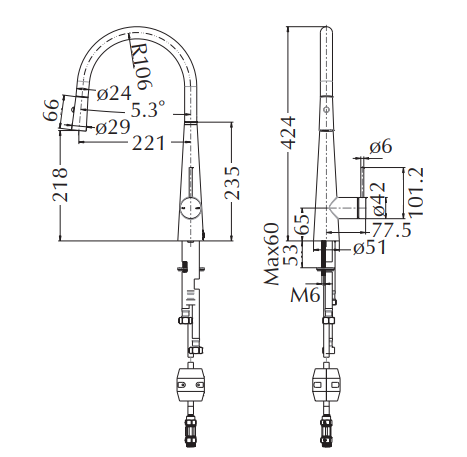 BELLAVISTA Mica Pull-Out Cone Sink Mixer