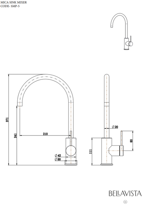 BELLAVISTA Mica Gooseneck Sink Mixer