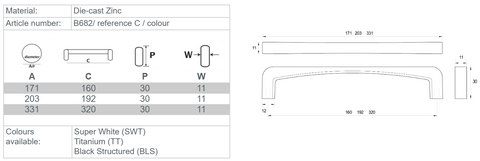 KETHY Altena Cabinet Handle B682