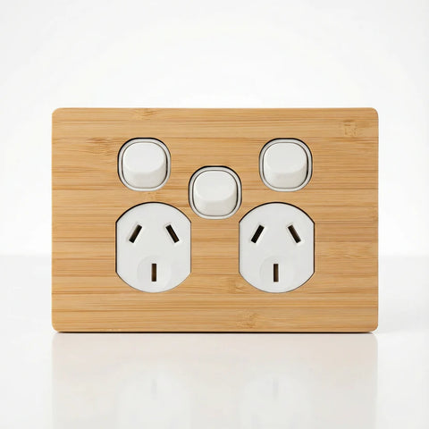 TIMBER PLATES - Natural Timber Switch Plates - Bamboo