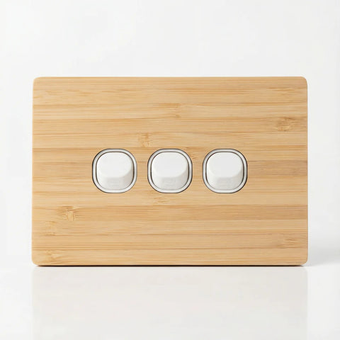 TIMBER PLATES - Natural Timber Switch Plates - Bamboo