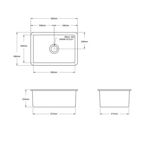 TURNER HASTINGS Cuisine Insert / Undermount Fireclay Sink