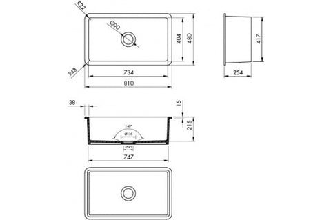 TURNER HASTINGS Cuisine Insert / Undermount Fireclay Sink