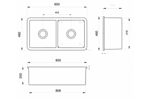 TURNER HASTINGS Cuisine Insert / Undermount Fireclay Sink