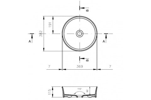TURNER HASTINGS Fino Round Counter Top Fireclay Basin