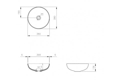 TURNER HASTINGS Fino Round Counter Top Fireclay Basin