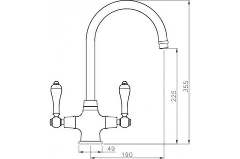 TURNER HASTINGS  Ludlow Double Sink Mixer