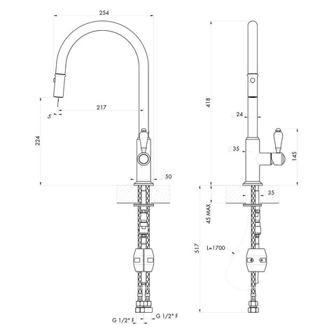 TURNER HASTINGS  Ludlow Pull Out Sink Mixer