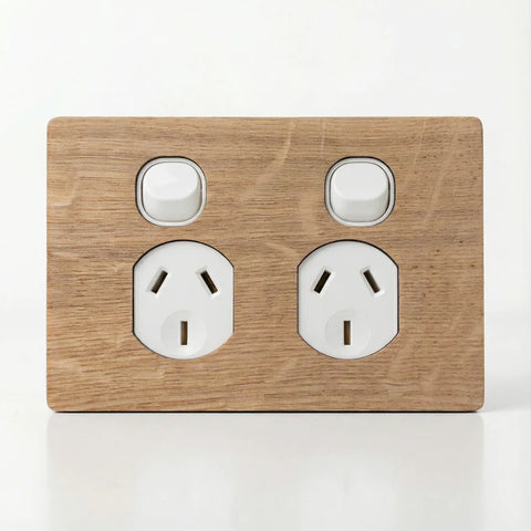 TIMBER PLATES - Natural timber switch plates - Oak