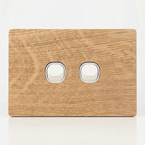TIMBER PLATES - Natural timber switch plates - Oak