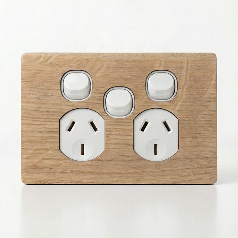 TIMBER PLATES - Natural timber switch plates - Oak