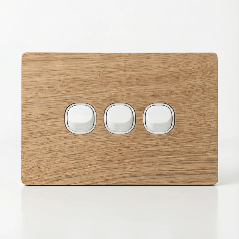 TIMBER PLATES - Natural timber switch plates - Oak – Avoca Interiors