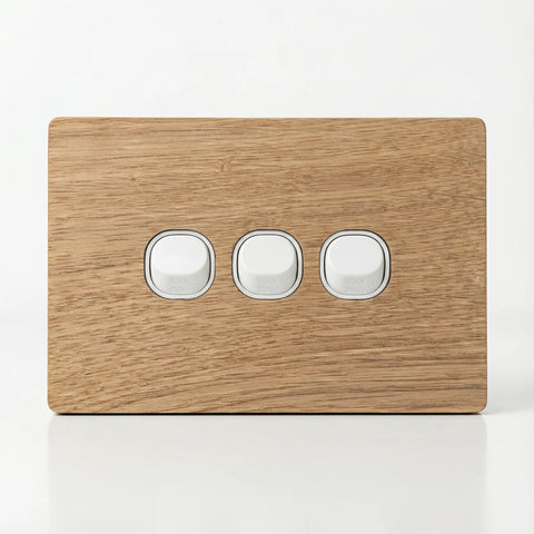 TIMBER PLATES - Natural timber switch plates - Oak