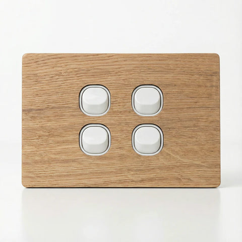 TIMBER PLATES - Natural timber switch plates - Oak