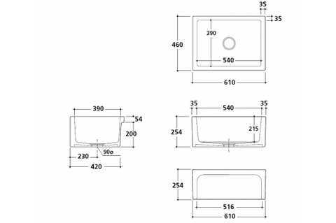 TURNER HASTINGS Patri Fireclay Butler Sink