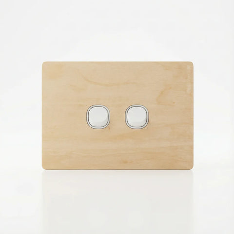 TIMBER PLATES - Natural timber switch plates - Birch Plywood
