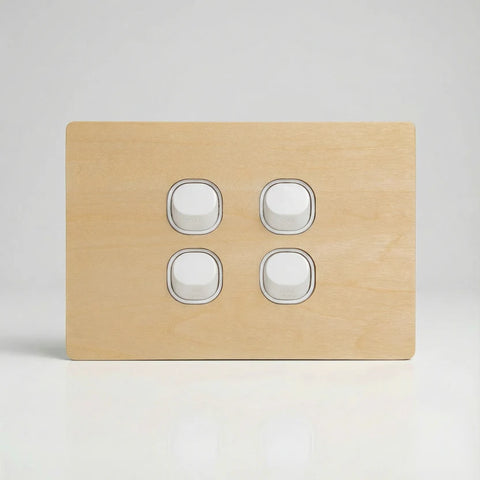 TIMBER PLATES - Natural timber switch plates - Birch Plywood