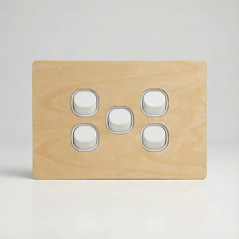 TIMBER PLATES - Natural timber switch plates - Birch Plywood