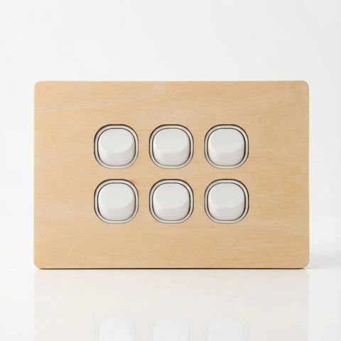 TIMBER PLATES - Natural timber switch plates - Birch Plywood