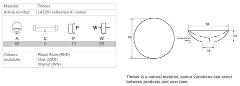 KETHY Bowl Timber Knob L4328