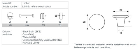 KETHY Ribe Timber Cabinet Knob L4485